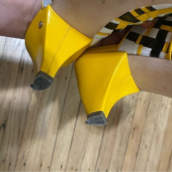 LAURENCE DACADE Woven Oxblood Stefany Sculpted Heel Mules Italy Size 40.5 - Picture 6 of 8